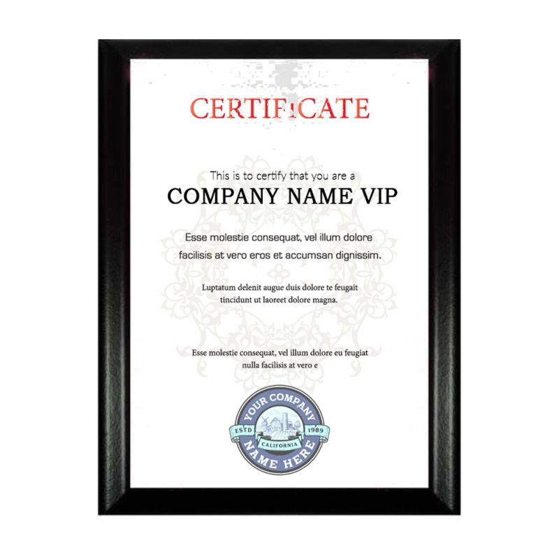 Promotional Black Edge Plaque 7x9