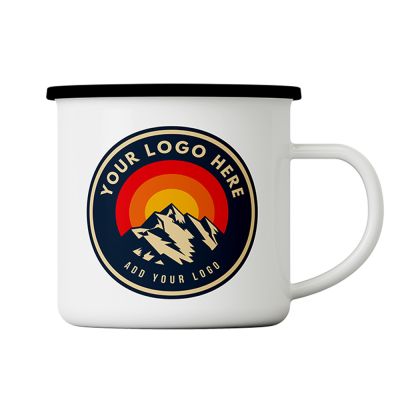 12oz Colored Edge Camp-Style Enamel Mug