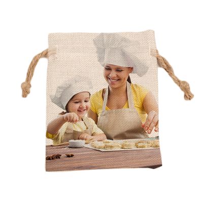 Personal Faux Burlap Drawstring Bag - Image 2