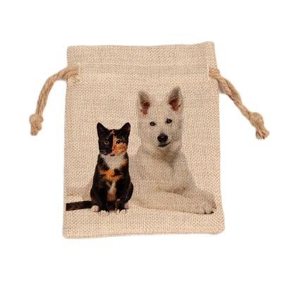 Personal Faux Burlap Drawstring Bag - Image 4