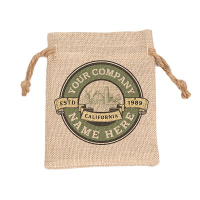 Faux Burlap Drawstring Bag