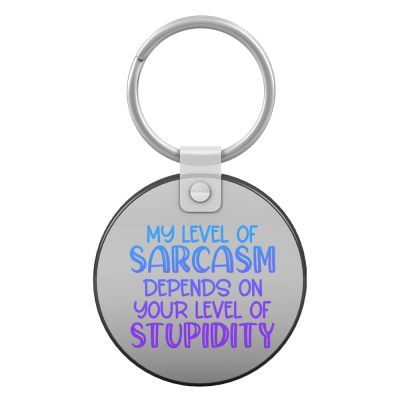 Large Round Faux Leather Personal Key Chain - Image 3