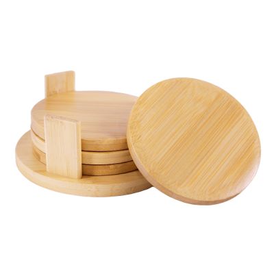 Everyday Round Bamboo Coaster Set