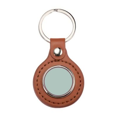 Faux Leather Round Personal Key Chain