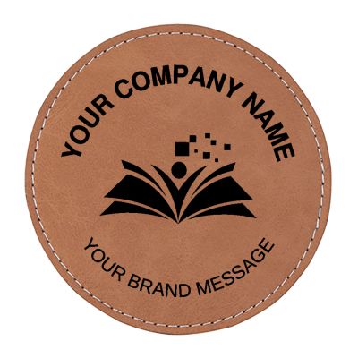 Promotional Brown Leather Coasters Round 4 Pack