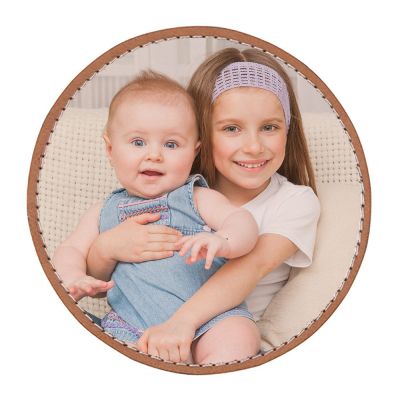 Round Brown Leather Personal Coasters (4 Pack) - Image 2