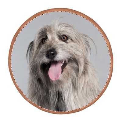 Round Brown Leather Personal Coasters (4 Pack) - Image 4