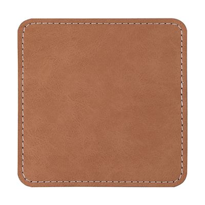 Square Brown Leather Everyday Coasters (4 Pack)