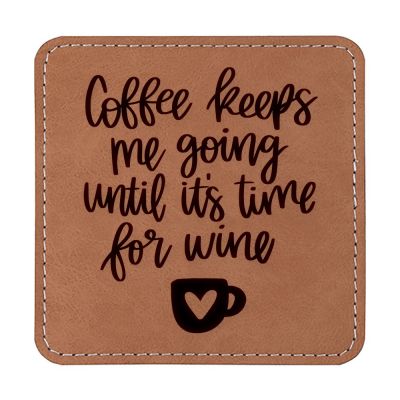 Square Brown Leather Everyday Coasters (4 Pack) - Image 3