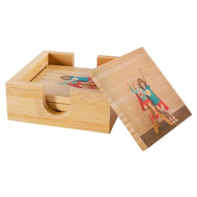 Everyday Square Bamboo Coaster Set - Image 2