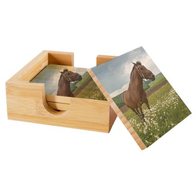 Everyday Square Bamboo Coaster Set - Image 4