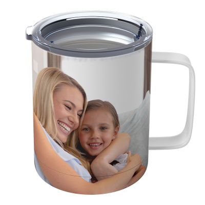 Everyday 10oz White Stainless Steel Coffee Cup With Lid - Image 2