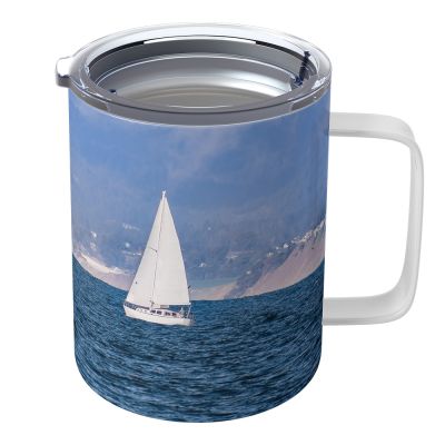 Everyday 10oz White Stainless Steel Coffee Cup With Lid - Image 3