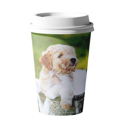 Personal 11oz White Ceramic Tumbler with Lid - Image 4