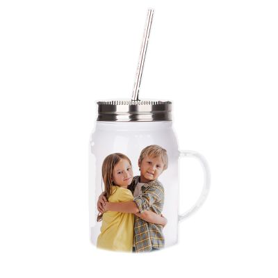 17oz Personal Stainless Steel Jar With Handle, Lid, and Straw - Image 2