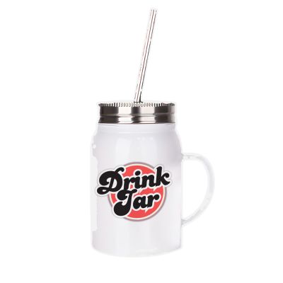 17oz Personal Stainless Steel Jar With Handle, Lid, and Straw - Image 3