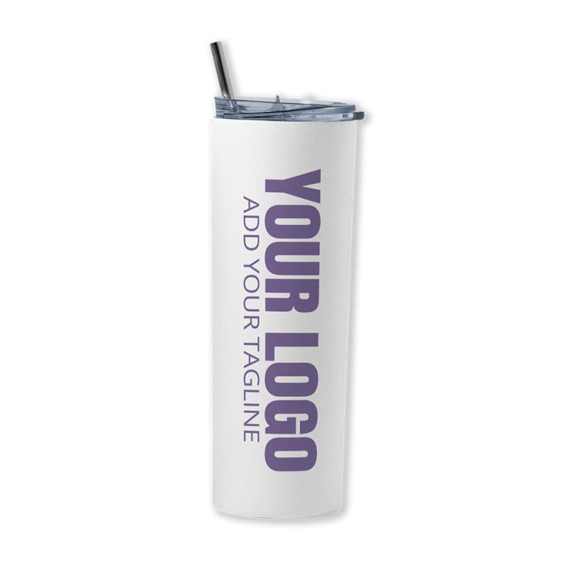Promotional 20oz Skinny Tumbler Stainless Steel with Straw & Lid