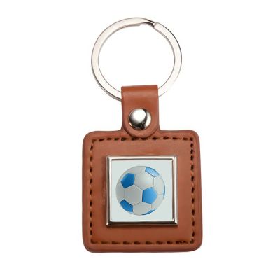 Faux Leather Square Personal Key Chain - Image 3