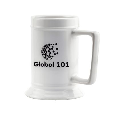 Promotional Ceramic Stein white 16oz